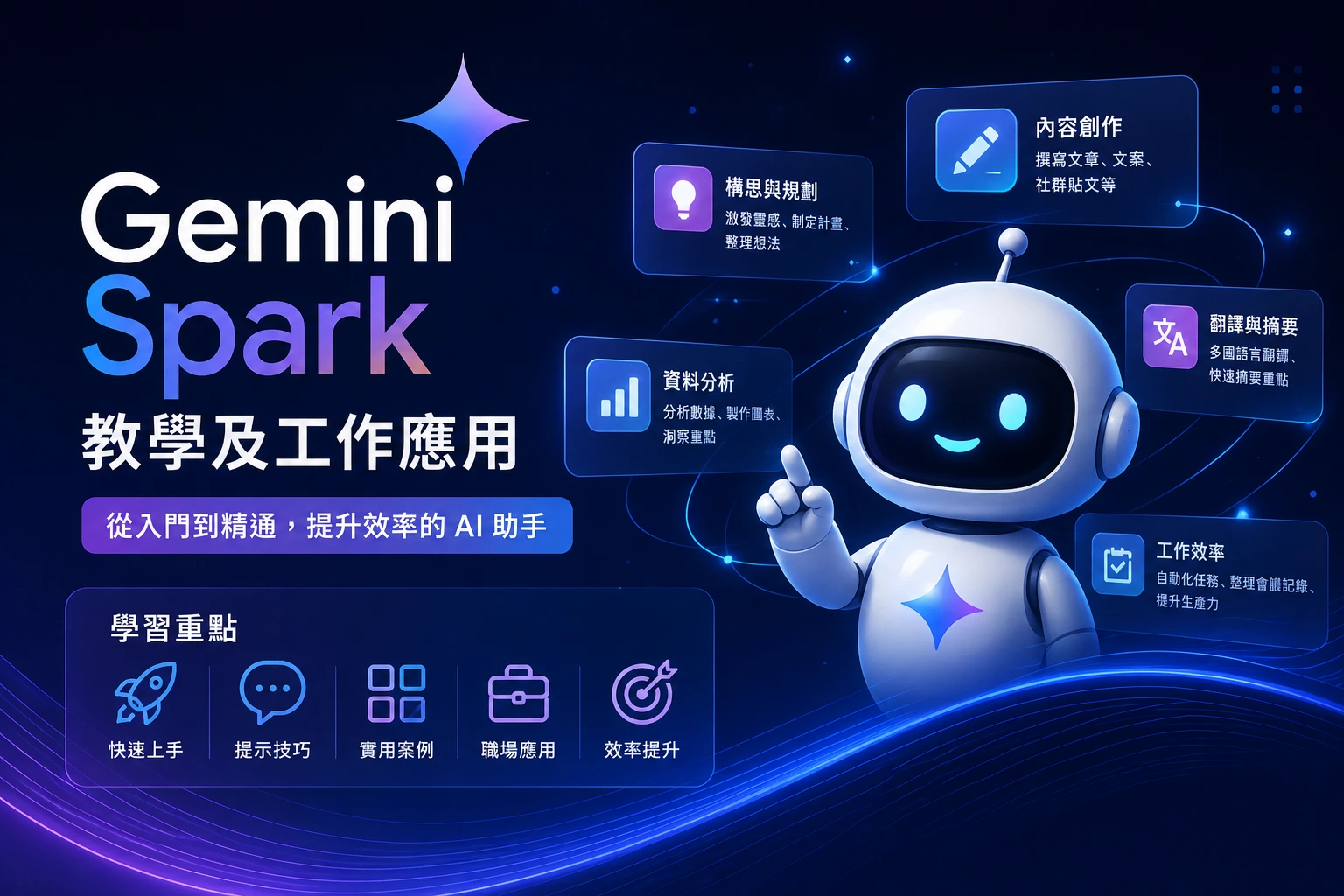 Gemini Spark 教學：工作裡怎麼用，產出的文件下載進 AI9app AI Space Note效率提升百倍