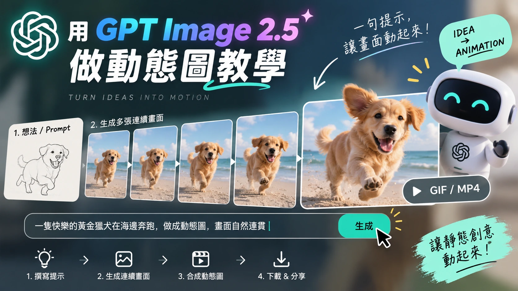 GPT Image 2.5 製作動態貼圖教學｜用 AI Space Note 生成 LINE 貼圖