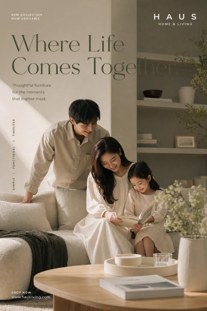 Original brand video visual showing a family in a home setting