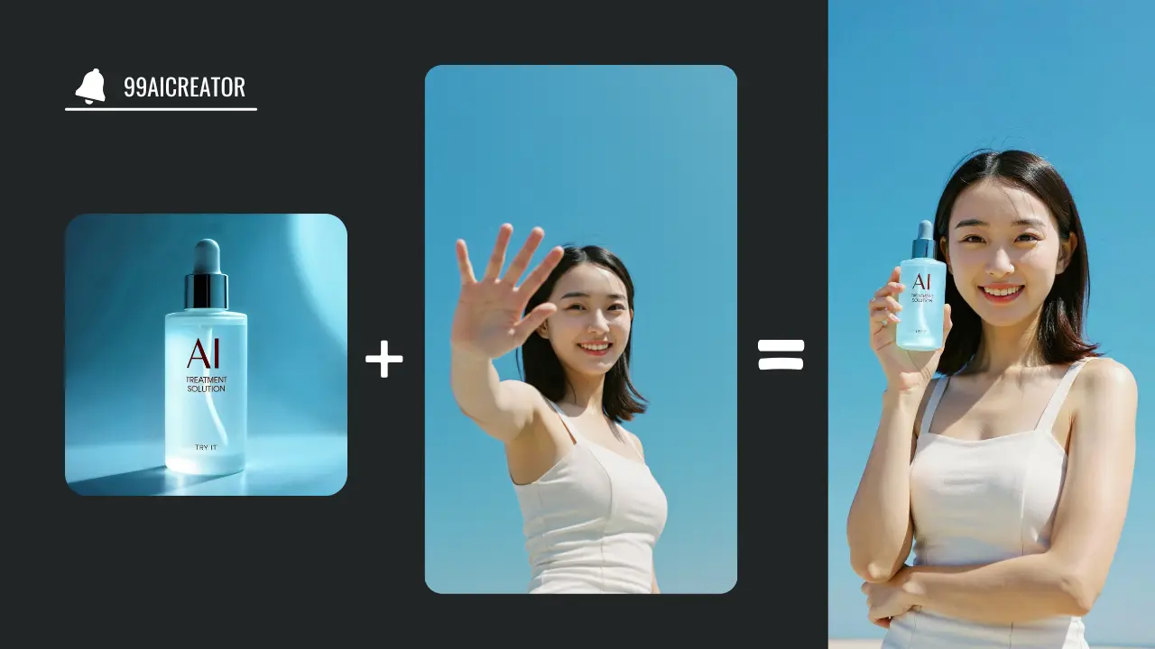 Original product showcase example combining a product, portrait and composite visual